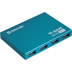 Хаб DEFENDER SEPTIMA SLIM, USB 2.0, 7 портов, порт для питания, алюминиевый корпус, 83505 фото